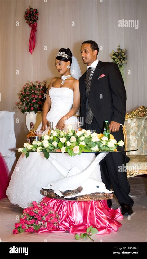 Ethiopian Bride And Groom At Their Wedding Reception In Addis Abeba