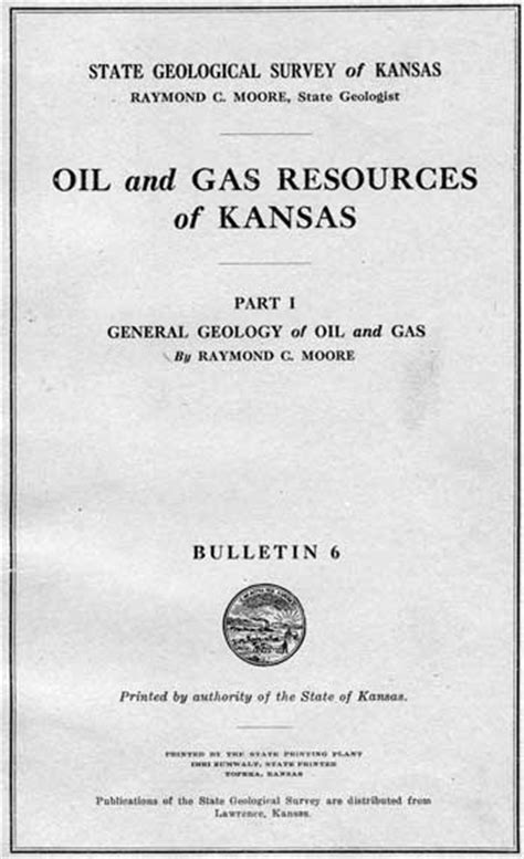 Kgs Bull 6 Pt 1 Oil And Gas Resources Of Kansas Part 1 General