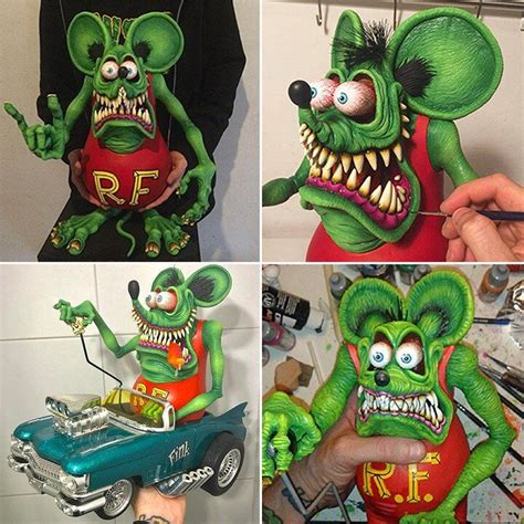 Rat Fink Collectible Model Toy Spooky Halloween Decoration 【buy 2 Free