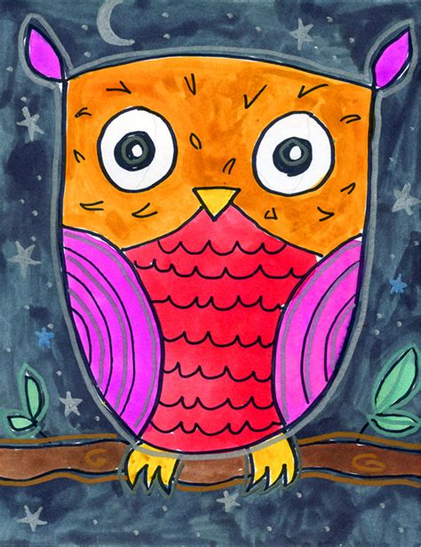 How To Draw A Simple Owl · Art Projects For Kids