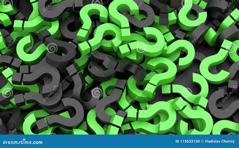 Black And Green Question Marks Stock Illustration Illustration Of
