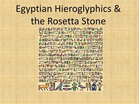 Ppt Egyptian Hieroglyphics And The Rosetta Stone Powerpoint