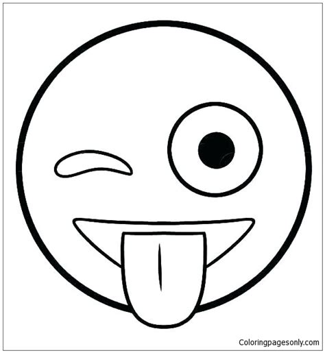 Happy Face Emoji Coloring Pages
