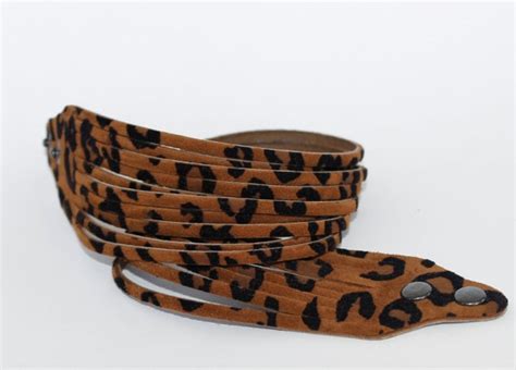Items Similar To Leopard Print Suede Double Wrap Bracelet Brown