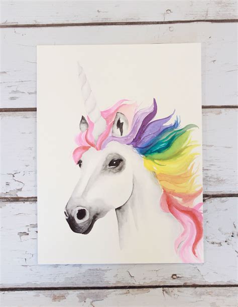 Rainbow Unicorn Watercolor Painting Check Out My Paintings On Etsy You