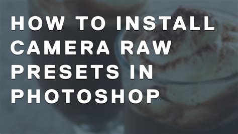 How To Install Camera Raw Presets In Photoshop Youtube