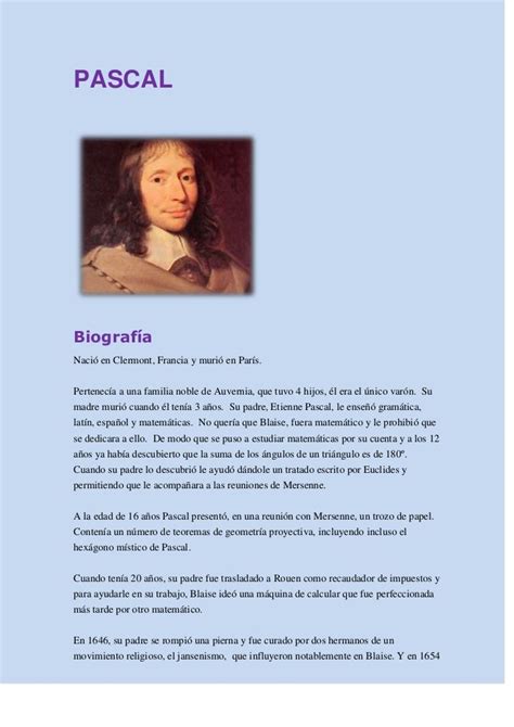 Biografía Pascal