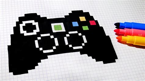 Most pixel art is created by hand, but with this guide you can learn how to easily make any image into pixel art with a few simple steps in photoshop! Manette Xbox One Fortnite, pixel art facile manette de jeux