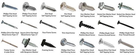Different Types Of Screws Screws And Bolts Wood Screws Woodworking