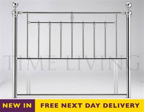 Time Living Alexander 4ft6 Double Chrome Plated Metal Headboard