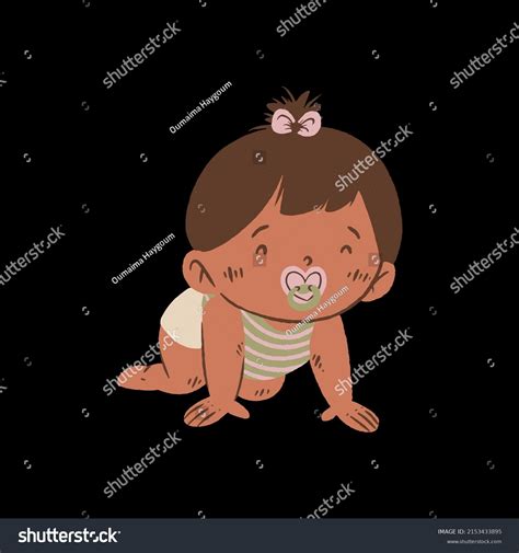 New Baby Vector Isolated Black Background Stock Vector Royalty Free