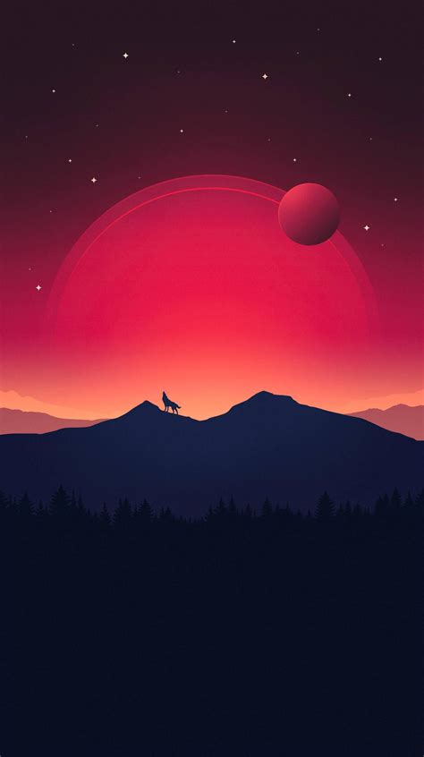 Red Moon 16803000 Sunset Artwork Anime Scenery Wallpaper Scenery