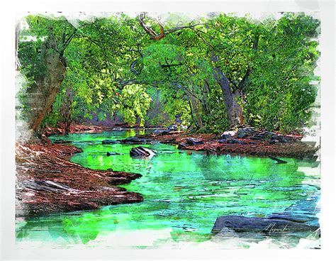 Body Of Water Between Green Trees Digital Art By Dujuan Robertson Pixels