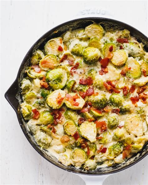 Cheesy Creamy Brussel Sprouts With Bacon Cooking Lsl