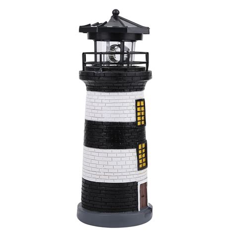 Acouto Solar Lighthouse Statue Led Light Lawn Outdoor Yard For Garden