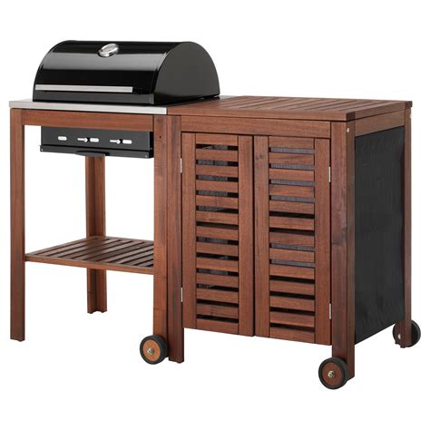 ÄpplarÖ Klasen Charcoal Grill With Cabinet Brown Stained Ikea In