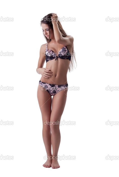 Sexy chica show perfecto cuerpo en belleza lencería fotografía de stock Wisky