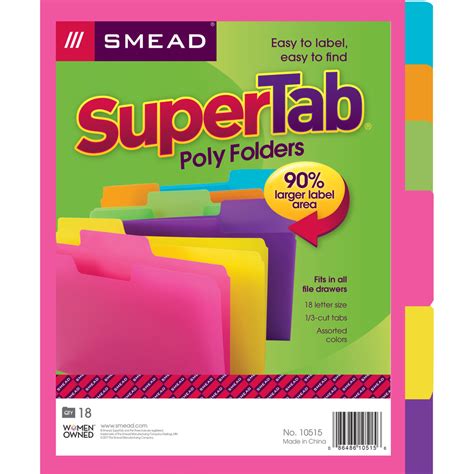Smead Supertab 13 Tab Cut Letter Top Tab File Folder File Folders