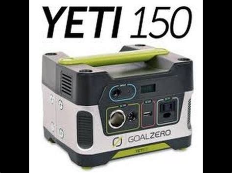 The goal zero yeti 150 pairs with goal zero's solar panels (sold separately) to recharge from the sun. Goal Zero Yeti 150- Solar Generator - YouTube