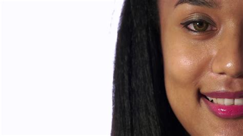Face Portrait Happy Girl Woman Multi Ethnic Black African American Beautiful People Stock Video