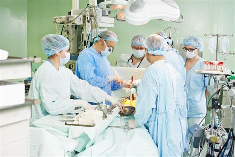 Surgeons Team At Cardiac Surgery Operation Stock Image Image Of