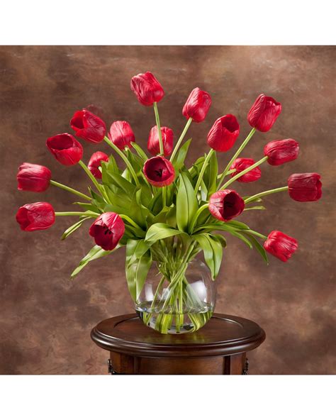 Tulips Arrangement Silk Flower Centerpieces Artificial Floral