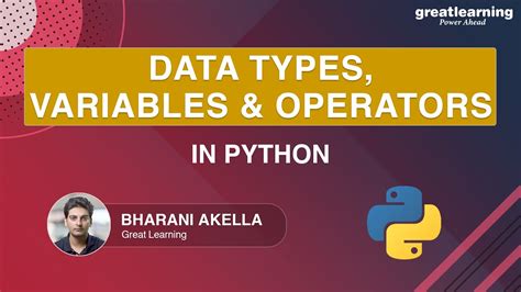 Data Types Variables And Operators In Python Python Fundamentals Great Learning YouTube