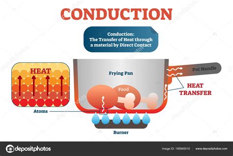 Heat Transfer Methods Infographic Diagram Including Conduction