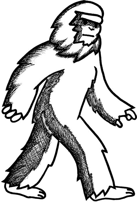 Bigfoot Sasquatch Coloring Pages Sketch Coloring Page