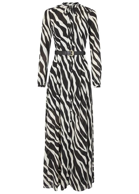 Embrace chic with leopard prints and snakeskin designs in variety of styles including maxi, cold shoulder and mini dresses, available in vibrant colourways. MICHAEL Michael Kors Zebra Print Georgette Maxi Dress - Lyst