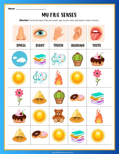 5 Senses Worksheets For Preschool And Kindergarten Free Printable