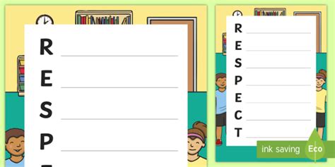 Respect Acrostic Poem Template