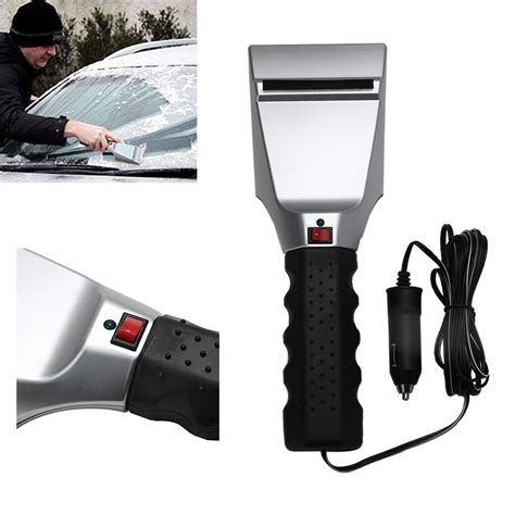 12v Electric Snow Ice Scraper Shovel Heated Car Auto Windshield Ice