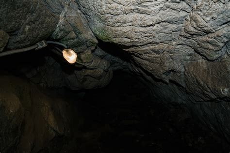 Premium Photo Beautiful Cave View From Inside Dark Dungeon Textured