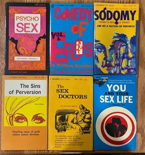 6x 1960s Sleaze Sex Paperback Lot Triumph Fact Books Gay Lesbian