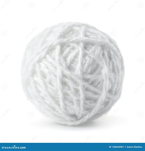 Ball Of White Wool Yarn Stock Image Image Of Classic 150644981