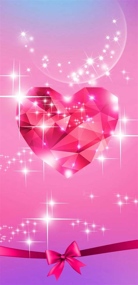 Glitter Pink Heart Wallpaper