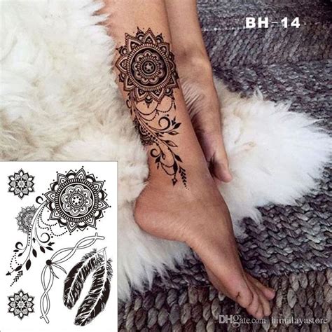 Sommigen willen later te ontdoen van een tatoeage maar weer. Großhandel # BH 14 Pretty Black Elegant Henna Tätowierung ...