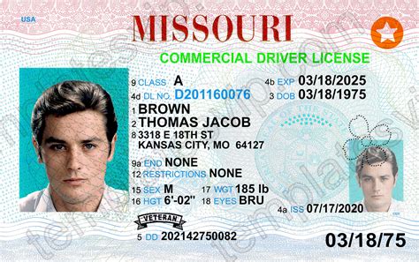 Missouri Mo Drivers License Psd Template Download 2022 Templates