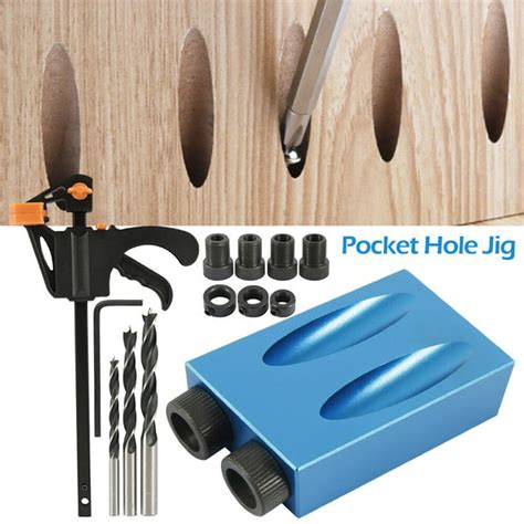 Willstar 15pcs Pocket Hole Jig Kit 6810mm Angle Drill Guide Set