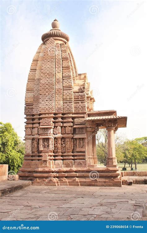 Ancient Stone Temple In Khajuraho Madya Pradesh India Stock Photo