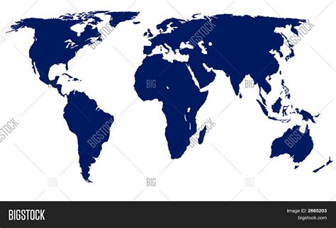 Vector World Map Blue On White Vector And Photo Bigstock