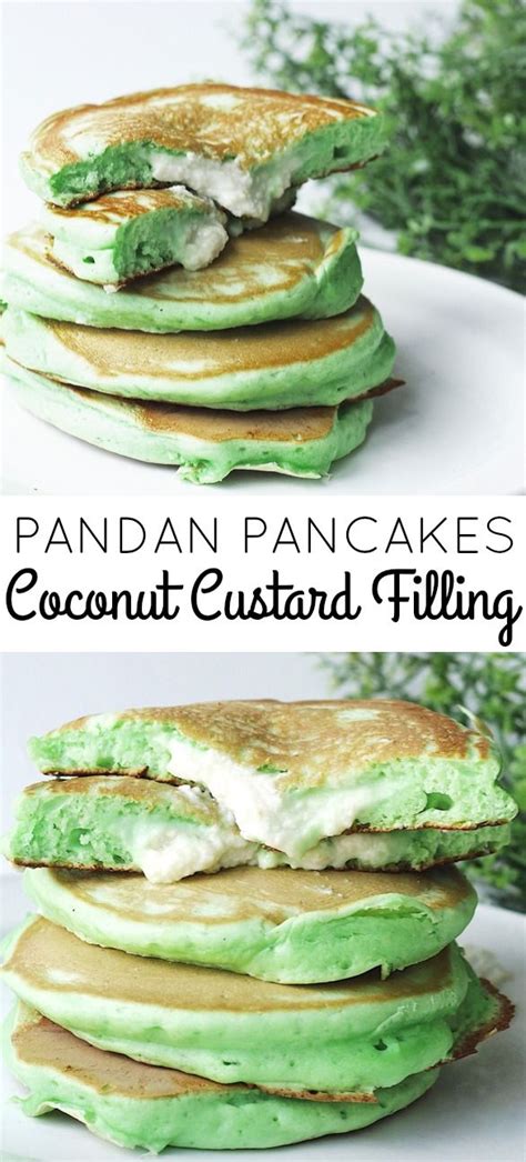 See more ideas about pandan cake, pandan, pancakes. Pandan Pancakes with Coconut Custard Filling | Recipe | Food, Asian desserts, Asian dessert recipe