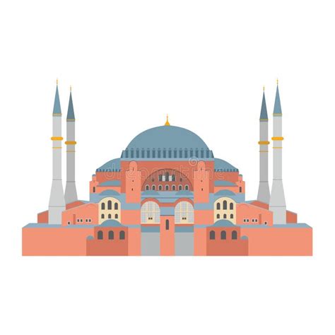 Hagia Sophia Illustration Istanbul Turkiet Vektor Illustrationer