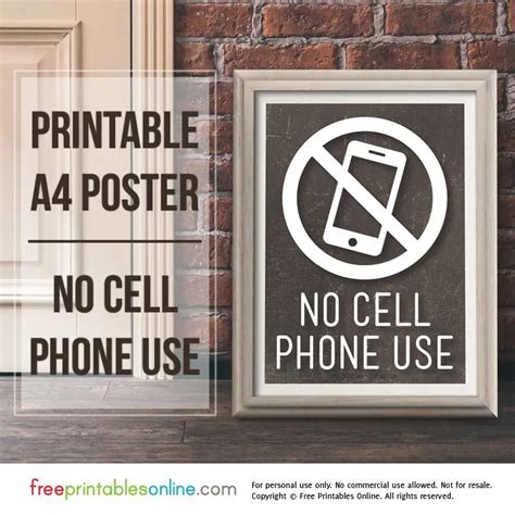 Printable No Cell Phone Use Sign Free Printables Online