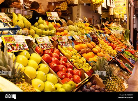 Fruit And Vegetable Stand In A Market In Madrid Stock Photo Alamy