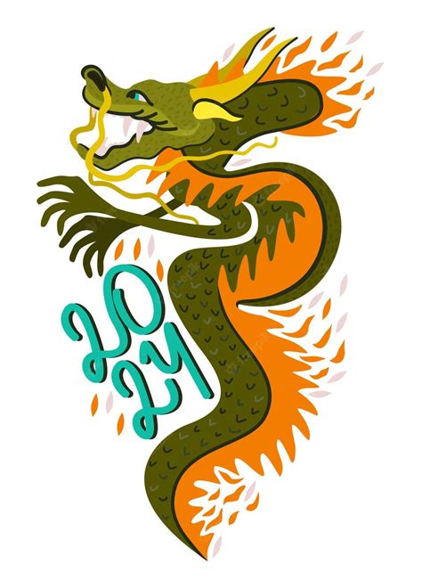 Premium Vector Dragon On Fire Year Of The Dragon Chinese New Year