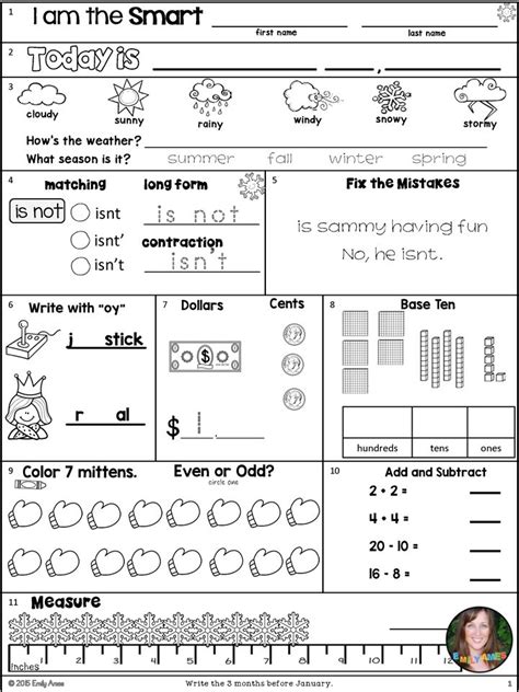 These free interactive math worksheets are suitable for grade2. Morning Work: Second Grade January Packet | Morning work ...
