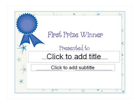 First Place Award Template First Place Award Template Haven