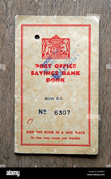 Old Post Office Savings Bank Book 1946 To 1957 Stock Photo Alamy